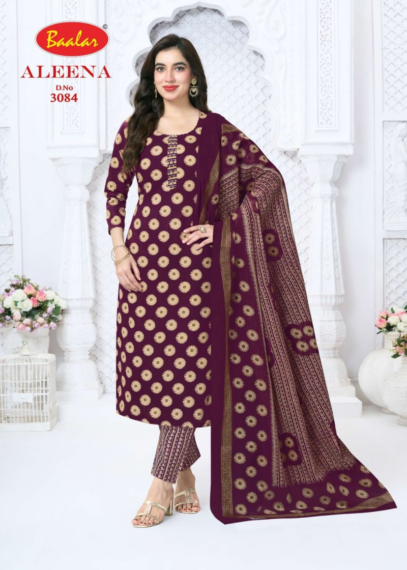 Aleena Vol 30 By Baalar Pure Cotton Printed Dress Material